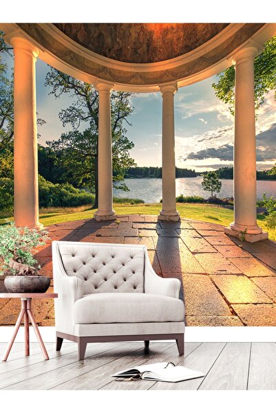 dreamwall Gün Batımı Göl Desenli Isı Ve Ses Yalıtımlı Sağlıklı Tekstil Duvar Kağıdı