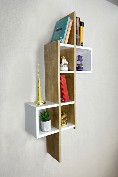 Mudesa Duvar Rafı Kitaplık Duvara Monte Kitap Rafı Modern Dekoratif Pratik Şı...
