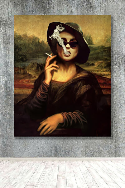 PrintiesPlus Parody MonaLisa 2 Cool Style Dekoratif Kanvas Tablo