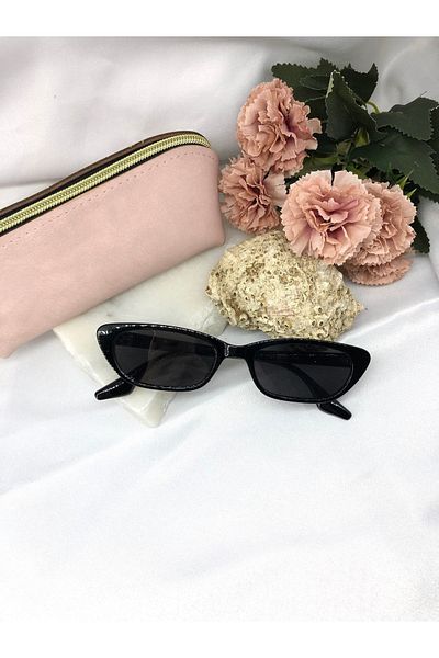 Di Caprio Tery Cat Eye Vintage Retro Bone Black Women's Sunglasses