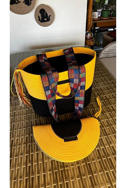 DOUBLE KNOT DESİGN Gypsy 2li Takım Plaj Çantası , El Çantası Clutch, Totebag,...