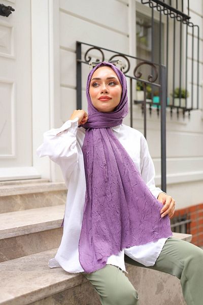 shalby Bamboo Crash Shawl Lilac