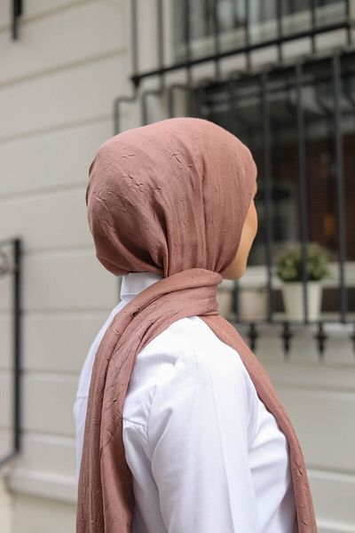 shalby Μπαμπού Crash Shawl Hijab Μαλακό Καφέ
