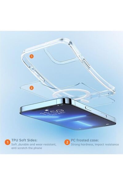 Mcdodo Iphone 13 Pro Max Uyumlu Şeffaf Mat Magsafe Kılıf Pc-1790
