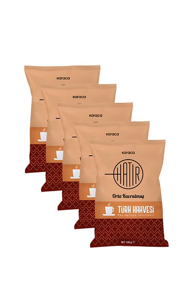 Karaca Hatir Medium Roasted Turkish Coffee with Plenty of Foam 5X100Gr