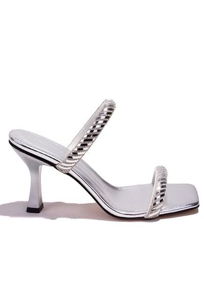 DAGOSTER Dza07-11862413 Silver Classic Heeled Women's Slippers