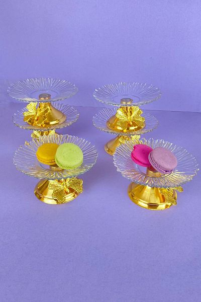 MAY HOME 6 Pieces Gold Footed Glass Turkish Delight Bowl Snack and Treat Bowl