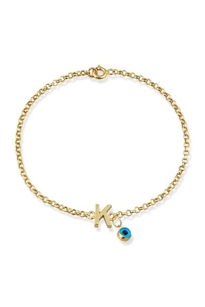 Altınkesesi 14 Ayar Altın Göz Sallantılı Harf Bileklik(K)