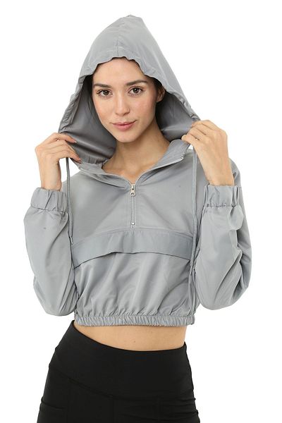 Scorp Alice Crop Hooded Women's Sweatshirt Gray