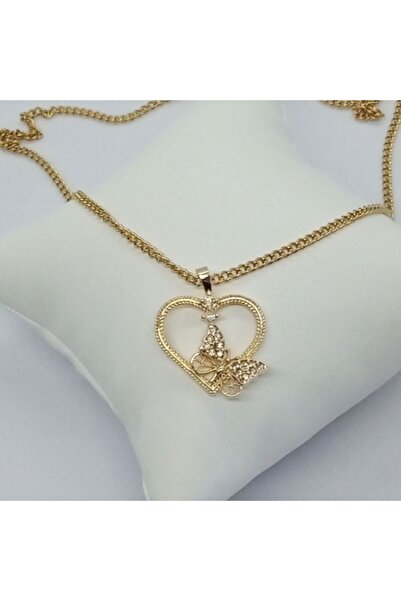 Ödül Moda الصلب الزركون حجر القلب قلادة الفراشة