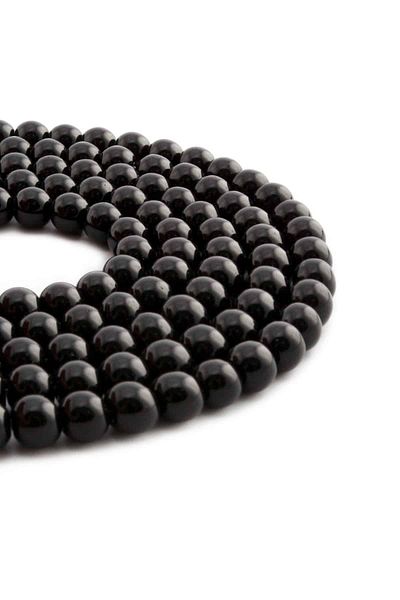 Uçar Doğaltaş Onyx Glass Shiny Black Globe Cut 8mm Array