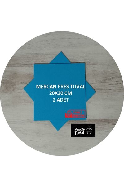 mercan tuval Mercan Mavi Pres Tuval 2 Li Paket 20 Cm X 20 Cm