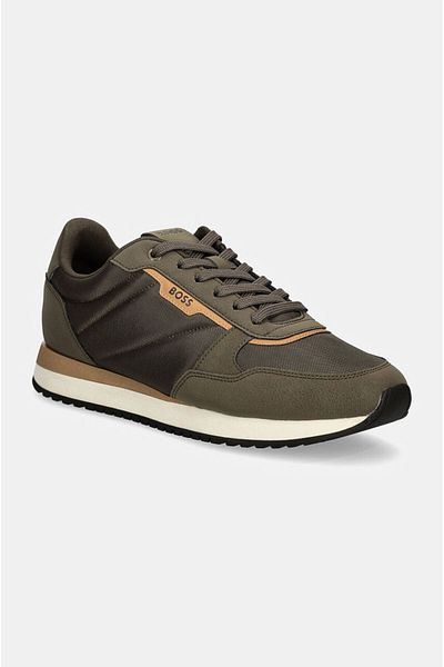 BOSS Men's Brand Logo Lace-Up Non-Slip Sole Casual Navy Blue Sneaker 50529542 -302