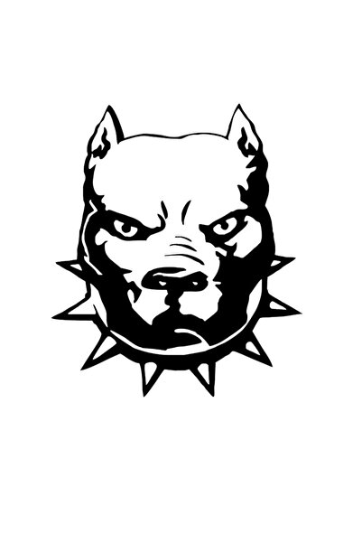 Pitbul Köpek Sticker 15cm *12cm Standart (siyah)