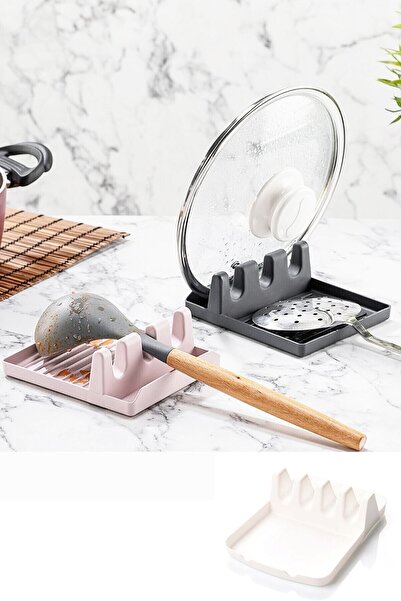 DEYHOME Pot Lid Holder and Cutlery Holder - Pot Lid Stand Dirty Cutlery Ladle...