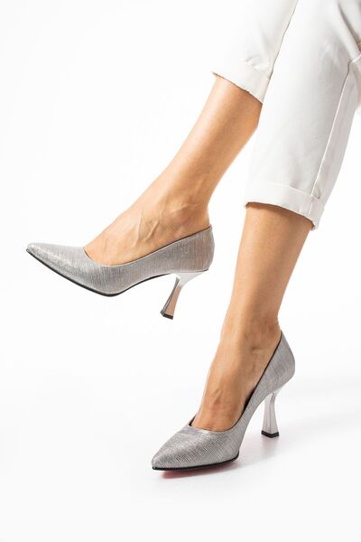 Gamze Shoes Платинени райирани стилети