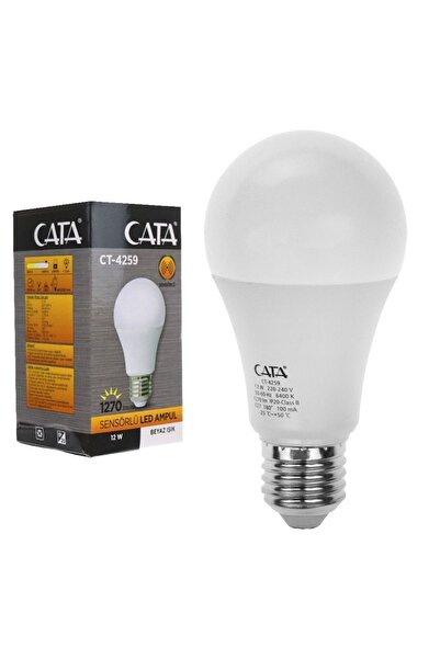 YKL Cata Ct-4259 12w Sensörlü Led Ampül Beyaz-tasarruflu Ampül-beyaz Işık