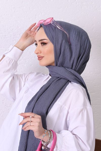 shalby Bamboo Crash Shawl Hijab Stone Grey