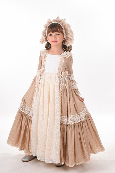 MIALORA EXCLUSİVE By Emel Ebru Özdemir Rochie de fetiță vintage cu design special, rochie de seară pentru fete cu accesorii de păr, rochie lungă pentru copii