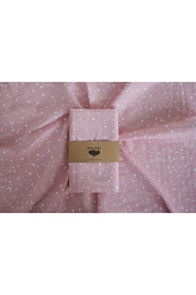 runbaby Oeko-tex Certified 100x120cm Baby Muslin Blanket - Pink Star