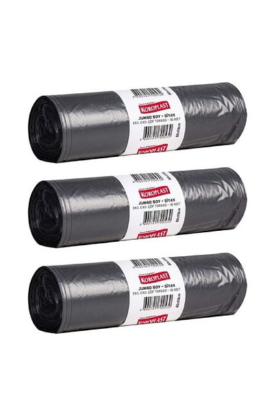 Koroplast Industrial Jumbo Size Garbage Bag Black 10 Pieces 80 X 110 Cm X 3 Pack