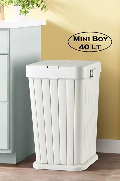 DEYHOME Twins Minik Boy Kirli Çamaşır Sepeti Dokunmatik Kapak Evsel Atık, Geri Dönüşüm Çok Amaçlı 40 Litre