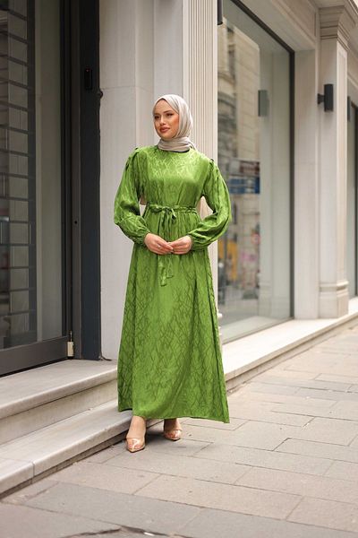 shalby Μακρύ φόρεμα Anya Hijab Jacquard Cotton