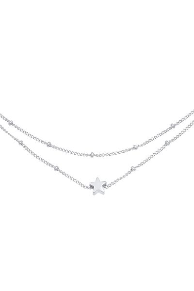 ELLI Halskette Halsband Layer Look Kugelkette Stern 925 Silber