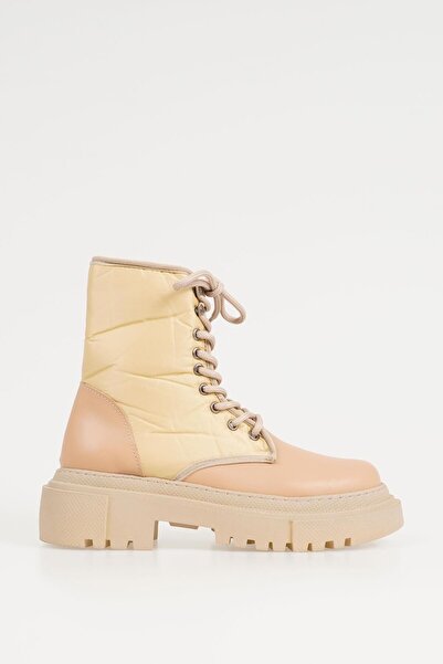 CZ London Kadın Bağcıklı Bot Postal Fermuarlı Kalın Taban Kışlık Ayakkabı