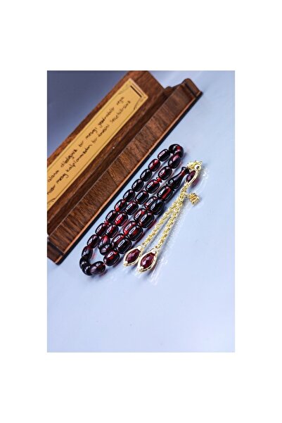 Vip Kehribar Orjinal Sıkma Kehribar Tesbih 24 K Altın Kaplama Özel Tasarım Püsküllü Faris Usta Tespih