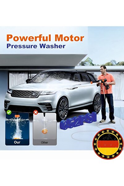 BÖHRER Alman Akülü Taşınabilir Basınçlı Yıkama Makinesi, V598 Araba Basınçlı Yıkama Makinesi 6'sı 1 Arada