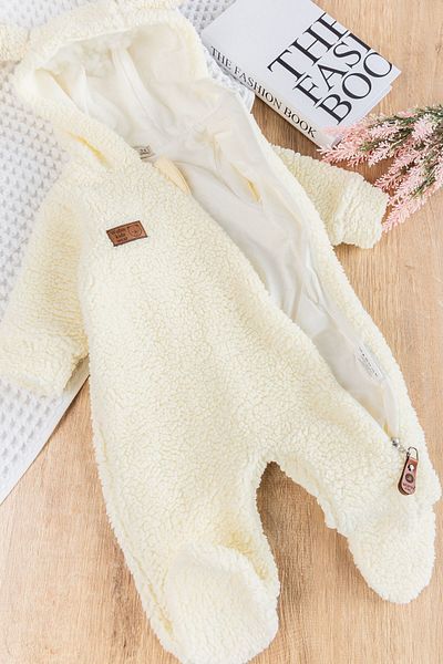 Babymod Welsoft Plush Hooded Winter Baby Onesie - Girl/boy