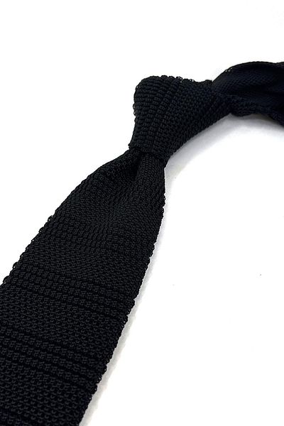 Kravatkolik Knitted Patterned Black Tie - ÖR8339
