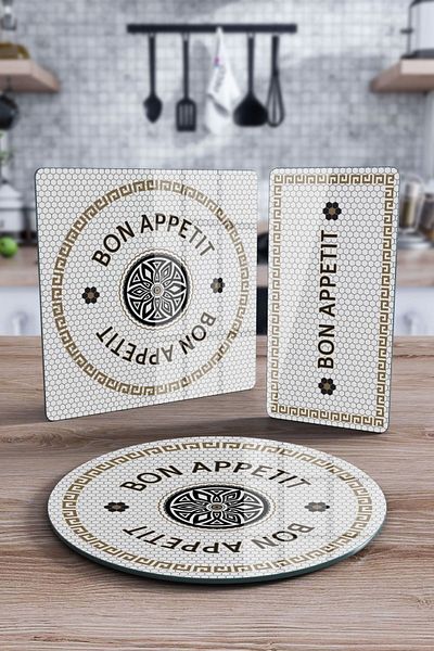 Decovetro Bon Appetit 3-Piece Mixed Set - Glass Serving Plate