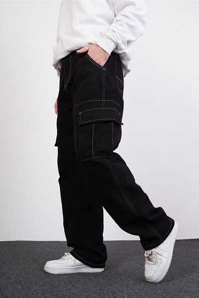 DİFRANSEL Double Cepp Detailed Cargo Men's Baggy Trousers