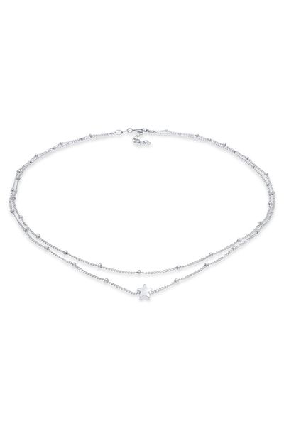 ELLI Halskette Halsband Layer Look Kugelkette Stern 925 Silber