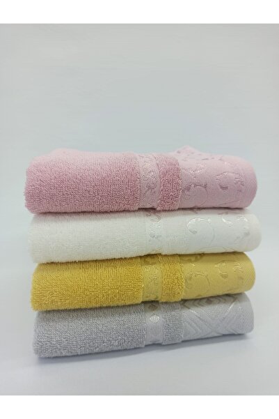 Özdilek Serene 4-Piece Towel - Gray Pink Cream Mustard
