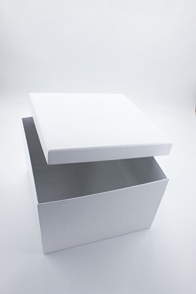 carton box Beyaz Boş Büyük Hediye Karton Kutu 27 X27 Cm- 1049_gift - Büyük Hediyelik Pembe Kurdele Beyaz Kutu