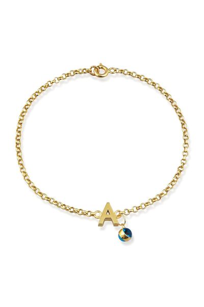 Altınkesesi 14 Ayar Altın Göz Sallantılı Harf Bileklik(A)