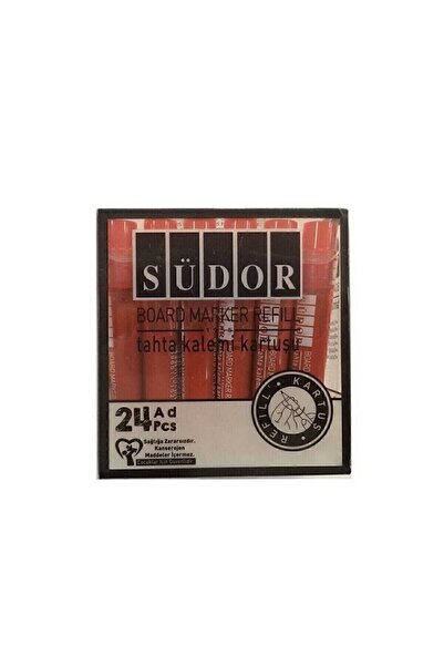 Südor Beyaz Tahta Kalemi Tüpü Kırmızı Kartuş 24 Lü Kutu