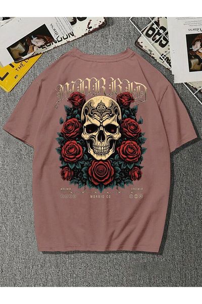 DEEPSENCE Μπλουζάκι Unisex Oversize με μοτίβο Rose Skull
