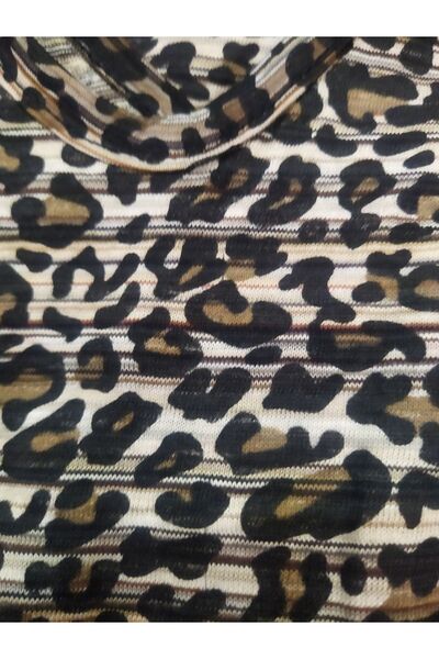 Flamingo Leopar Baskılı Omuzdan Bağcıklı Asimetrik Elbise
