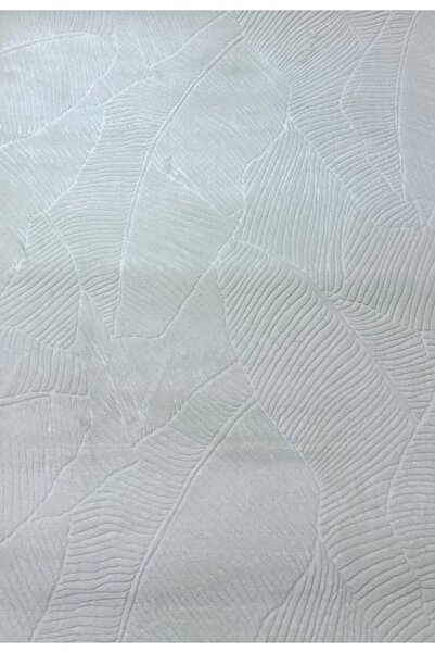 Merinos Leaf Kaymaz Taban Rölyef Yapraklı Krem Halı