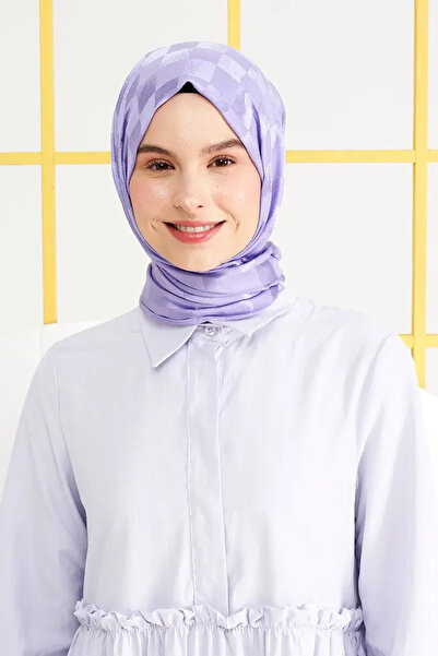 Madame Polo Mai Derya Ipeksi Jakar Italyan Şal Dama Desen - Violet