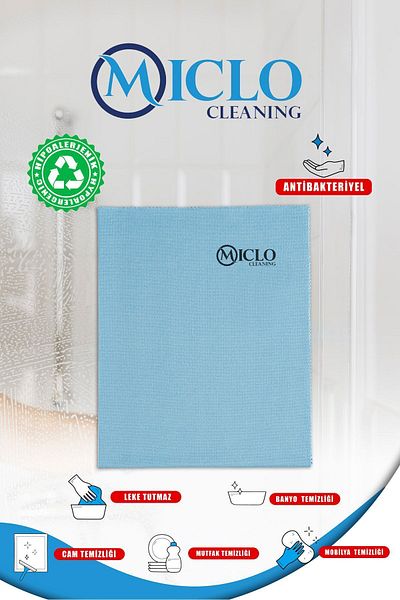 MICLO CLEANING 1 Piece - 40x50cm Microfiber Lacoste Pattern | Magic Glass Mirror Cloth