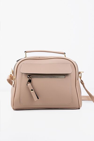 Les Crioch Geantă de mână și de umăr din piele Lacost de nurcă pentru femei, cu 3 compartimente, curea de umăr reglabilă