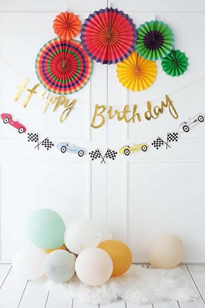 Partifabrik Yarış Tema 3 lü Doğum Günü Parti Seti