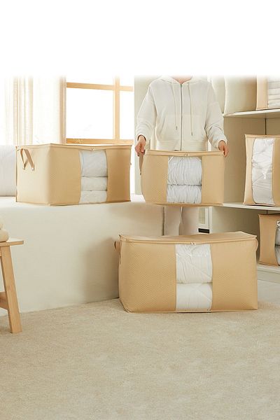 Ocean Home Textile Πουλόβερ 3 τεμαχίων με μοτίβο ψαροκόκαλου σε μπεζ χρώμα