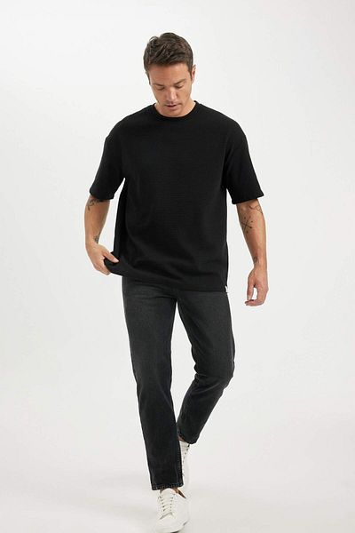 DeFacto Oversize Wide Fit Crew Neck Short Sleeve T-Shirt U8305Az24Sm
