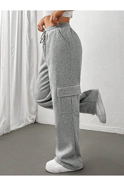 Jooy Company Kargo Cep Bol Paça Gri Penye Spor Eşofman Altı